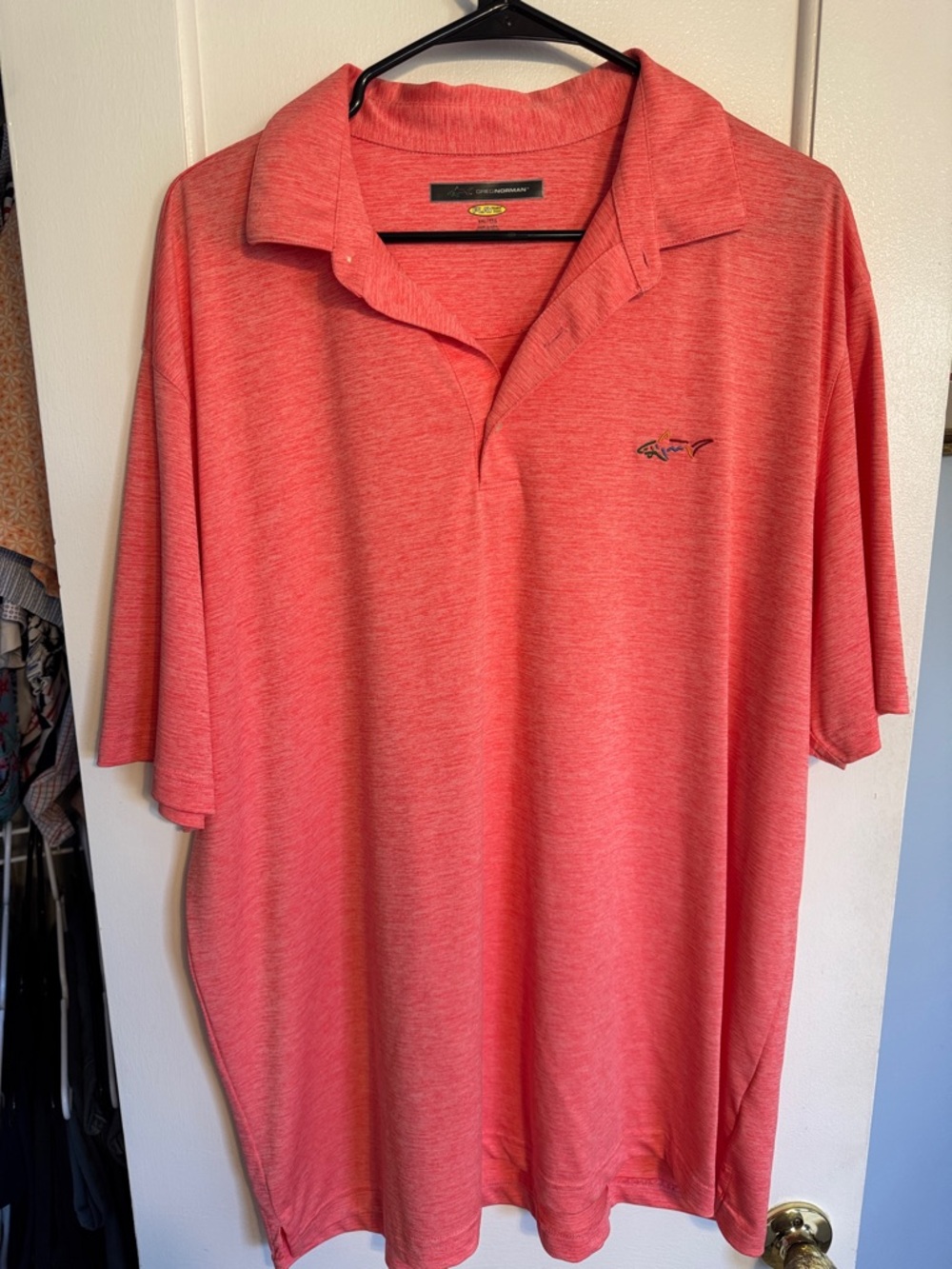 Greg Norman Collection Coral Heather Short-Sleeve Polo